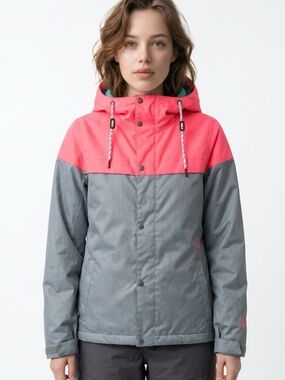 VOLCOM • Bolt Insulated Snowboard Ski Jacket Gray Coral Turquoise Small